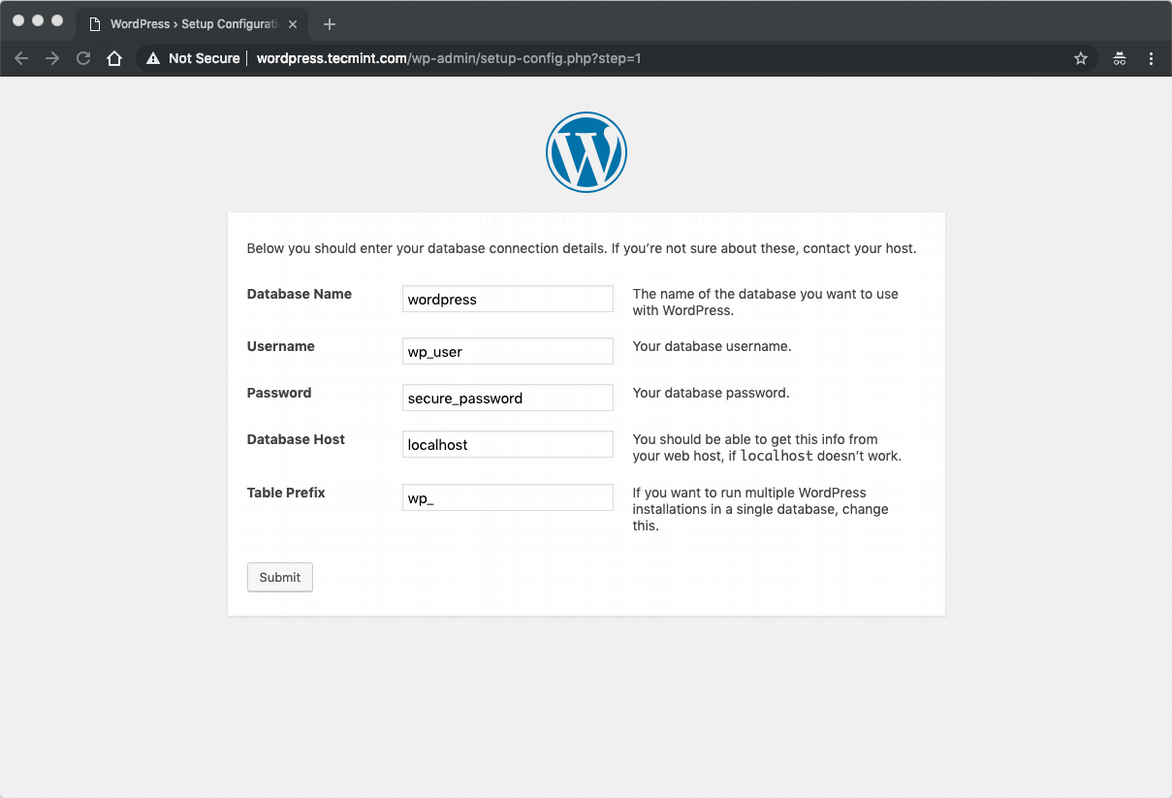 WordPress-Database-Settings